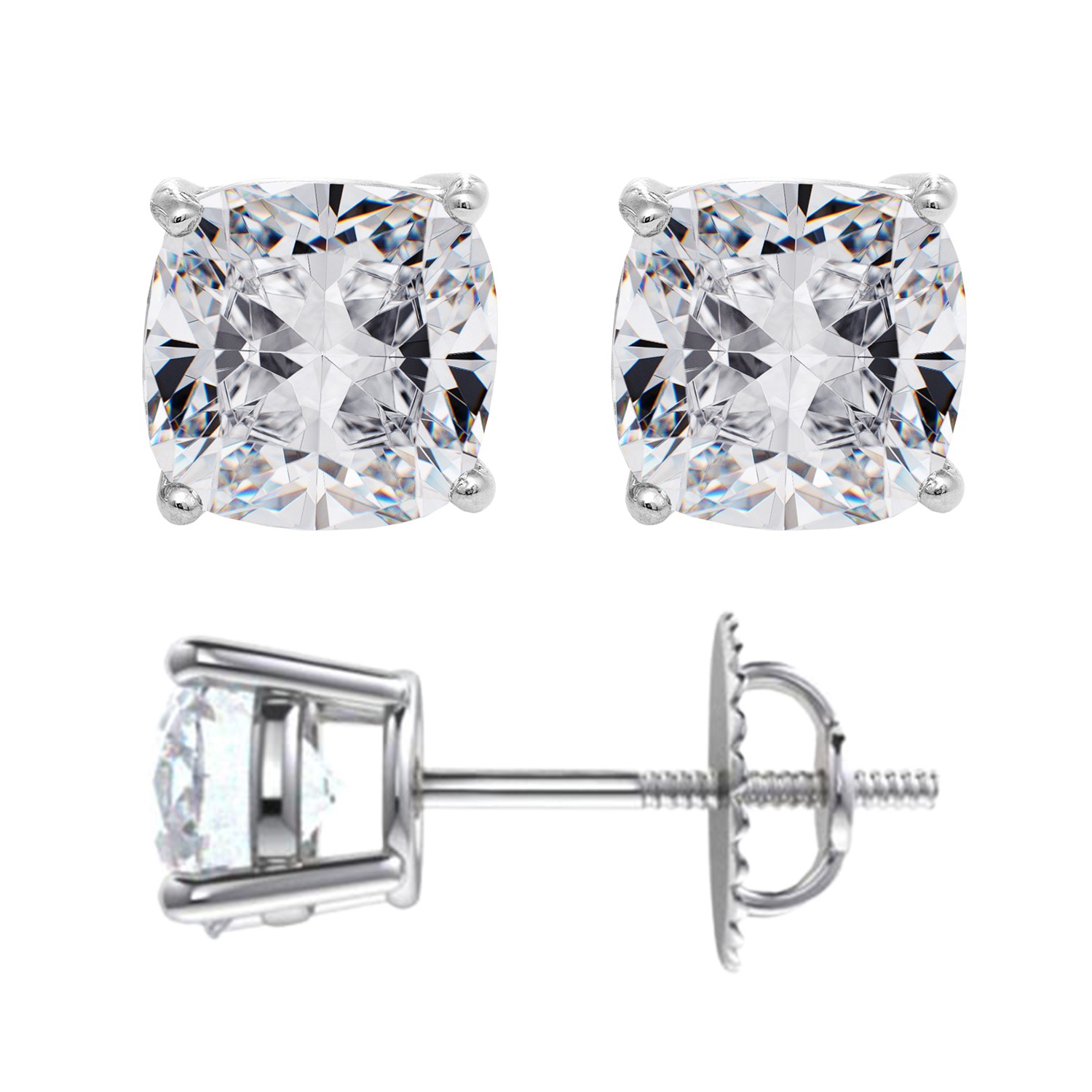 Cushion Shape Stud Earrings