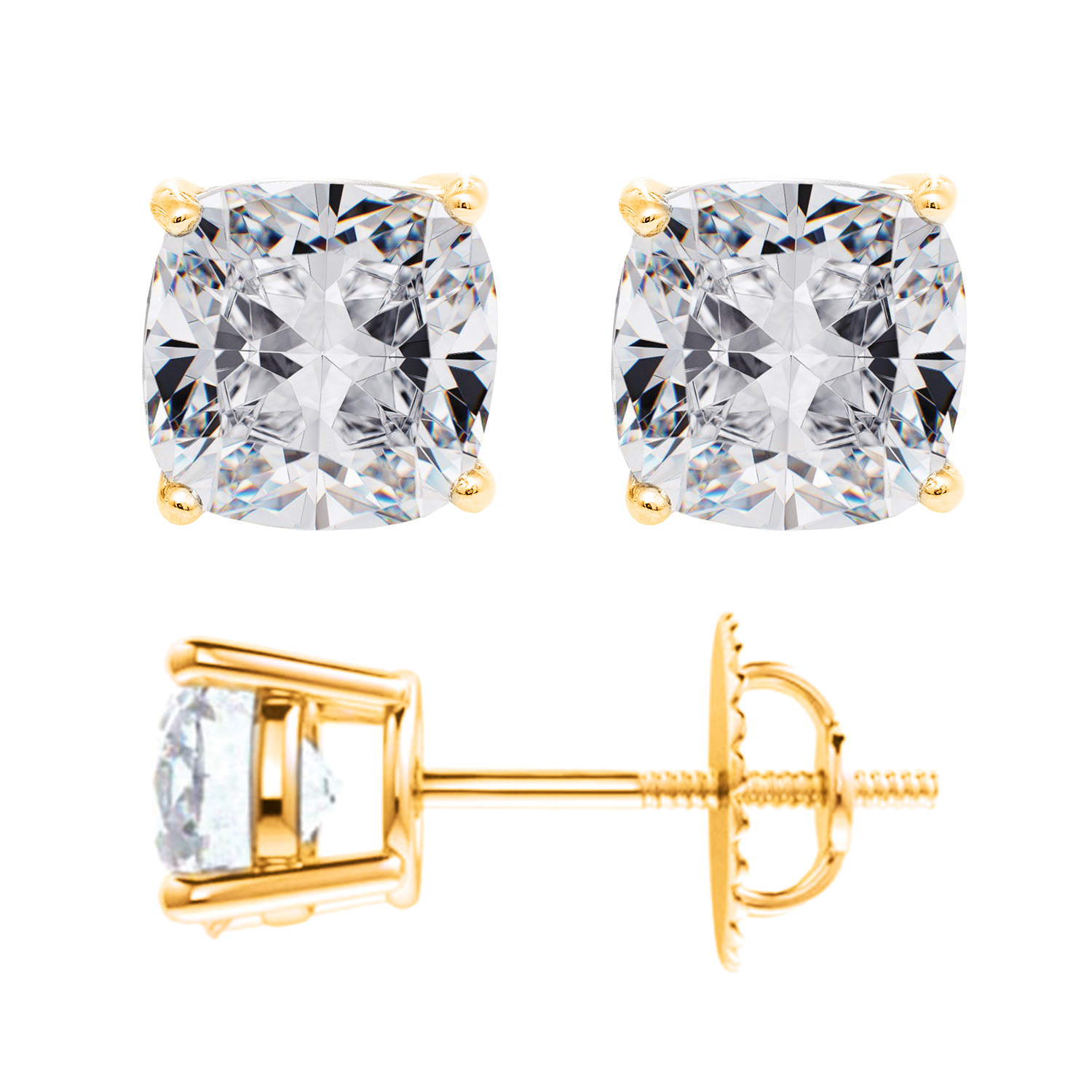 Cushion Shape Stud Earrings